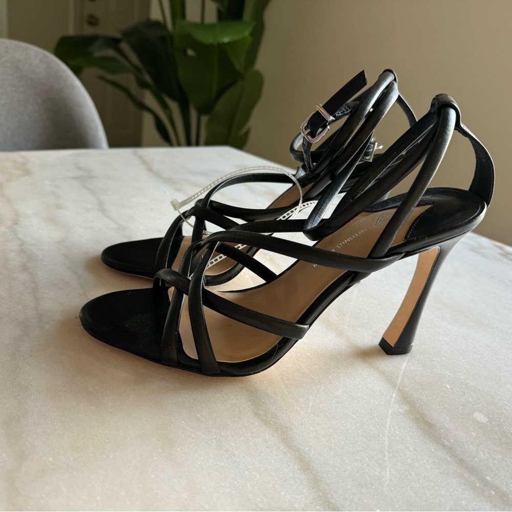 Antonio Melani Gisella Strappy Leather Ankle Strap Dress Sandals